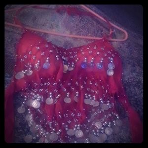 Belly Dance coin silver halter top(various colors)